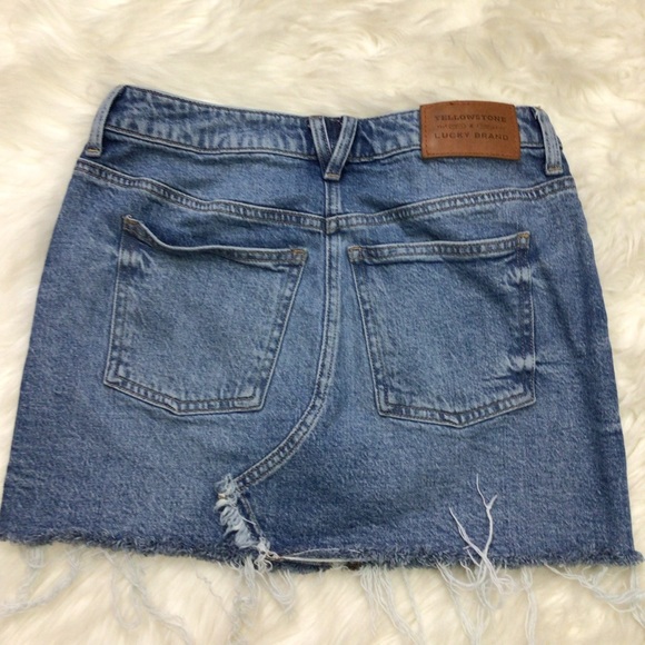 Lucky Brand Yellowstone Western Ranch Beth Dutton Denim Skirt Studded - Picture 2 of 12